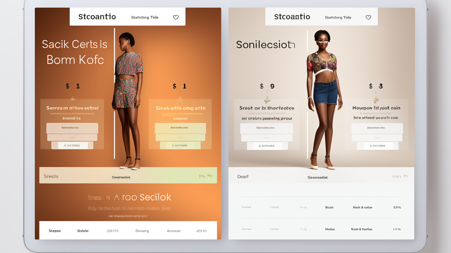 Image showcasing a split-screen comparison of an eCom store before and after conversion rate optimization