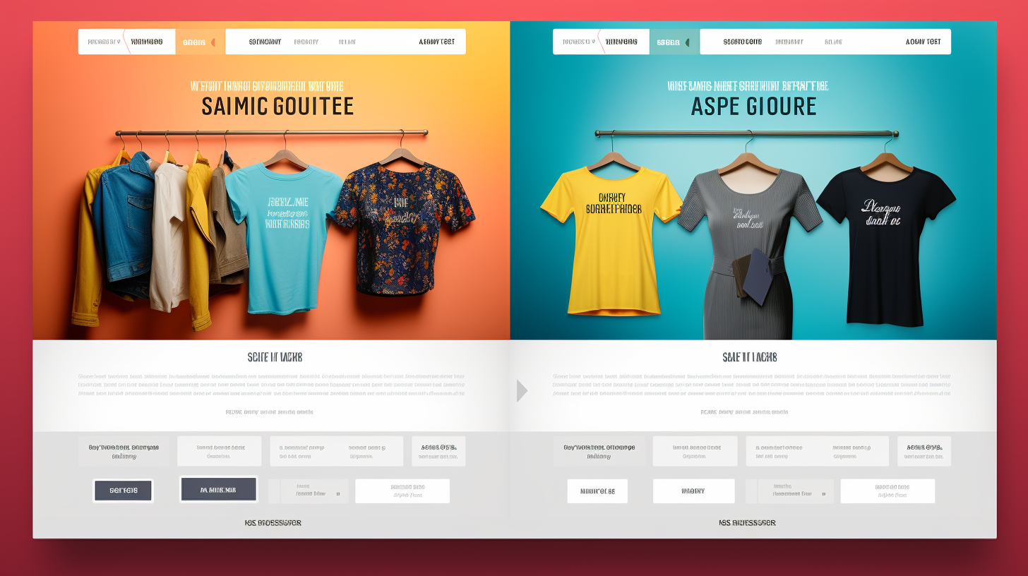 Image showing a split screen of an e-commerce store's landing page before and after conversion rate optimization