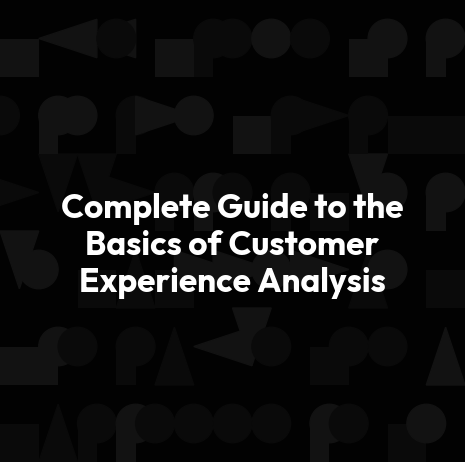 Complete Guide to the Basics of Customer Experience Analysis