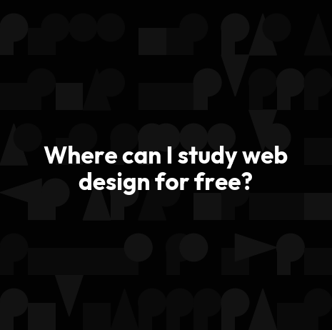 Where can I study web design for free?